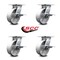 Service Caster 6 Inch Heavy Duty Semi Steel Caster Set with Roller Bearings and Brakes SCC SCC-35S620-SSR-SLB-4 - alternate 3